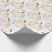 White Pumpkins Autumn Cadeaupapier (Hoek)