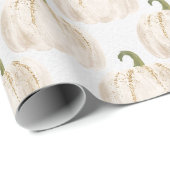 White Pumpkins Autumn Cadeaupapier (Rol Hoek)