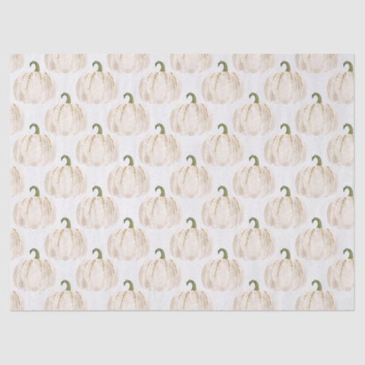 White Pumpkins Autumn Decoupage Tissuepapier (Voorkant)