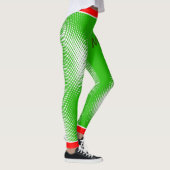 White Punt Pattern on Green met Jouw naam Leggings (Rechts)