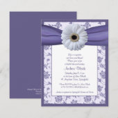 White Purple Daisy Invitation à la douche nuptiale (Devant / Derrière)