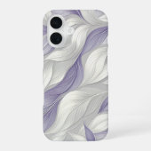 White Purple Leaf Elegant Pattern iPhone 16 Hoesje (Achterkant)