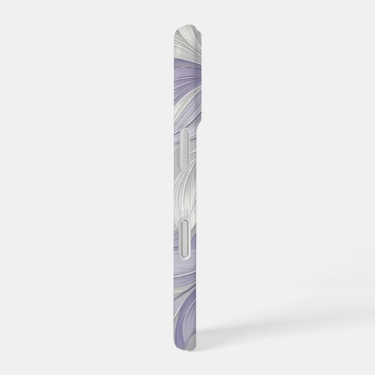 White Purple Leaf Elegant Pattern iPhone 16 Hoesje (Rechterkant)