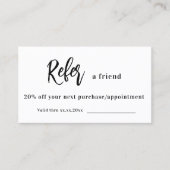 White qr code business verwijzingskaart kortingskaartje (Voorkant)