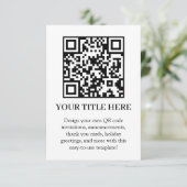 White QR | Modern Minimalist Custom Upload Kaart (Staand voorkant)