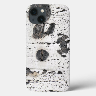 White Quaking Aspen Bark Close-up foto iPhone 13 Hoesje