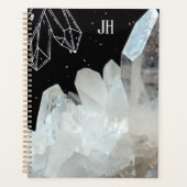 White Quartz Crystal Gemstone Geode Natural Stone Planner (Voorkant)