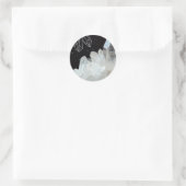 White Quartz Crystal Gemstone Geode Natural Stone Ronde Sticker (Tas)