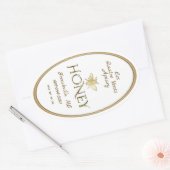 White Queenline Miel Étiquette Heraldic Bee Gold (Enveloppe)