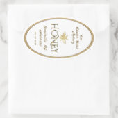 White Queenline Miel Étiquette Heraldic Bee Gold (Sac)