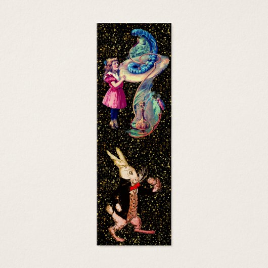 White Rabbit Alice Caterpillar | BLADWIJZER Mini Visitekaartjes (Voorkant)