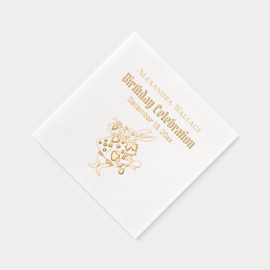 White Rabbit Alice in Wonderland Anniversaire Nom (Droite)