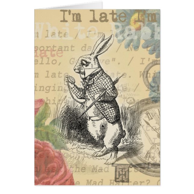 White Rabbit Alice in Wonderland Art (Voorkant)