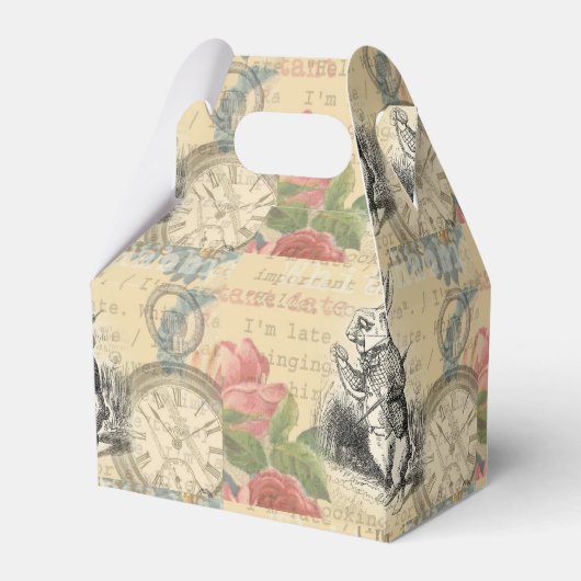 White Rabbit Alice in Wonderland Art Bedankdoosjes (Achterkant)