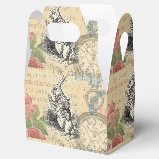 White Rabbit Alice in Wonderland Art Bedankdoosjes (Geopend)