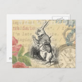 White Rabbit Alice in Wonderland Art Briefkaart (Voorkant / Achterkant)