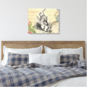 White Rabbit Alice in Wonderland Art Canvas Afdruk (Insitu (Slaapkamer))