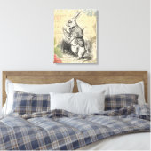 White Rabbit Alice in Wonderland Art Canvas Afdruk (Insitu (Slaapkamer))