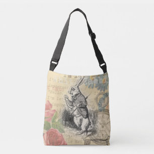 White Rabbit Alice in Wonderland Art Crossbody Tas