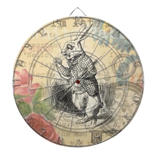 White Rabbit Alice in Wonderland Art Dartbord (Voorkant)