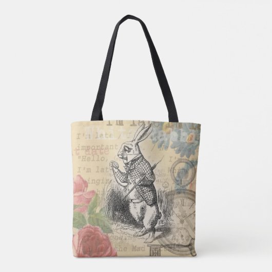 White Rabbit Alice in Wonderland Art Draagtas (Achterkant)