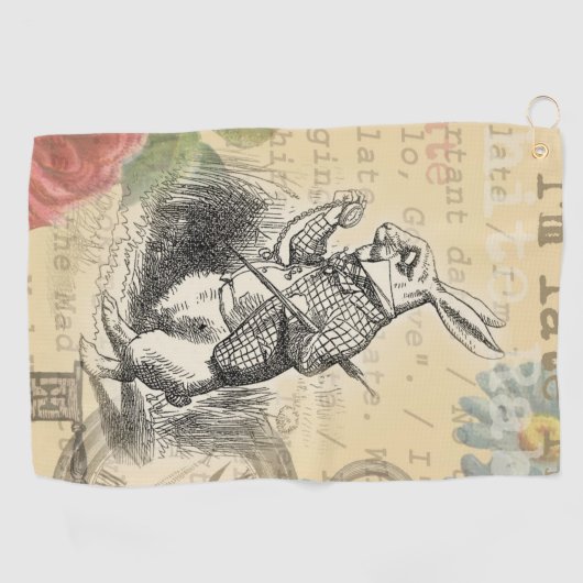 White Rabbit Alice in Wonderland Art Golfhanddoek (Horizontaal)