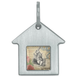 White Rabbit Alice in Wonderland Art Huisdieren Naamplaatje