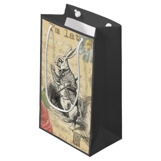 White Rabbit Alice in Wonderland Art Klein Cadeauzakje (Voorkant Gekanteld)