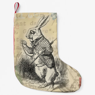 White Rabbit Alice in Wonderland Art Kleine Kerstsok