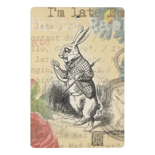 White Rabbit Alice in Wonderland Art Mini Klembord (Achterkant)