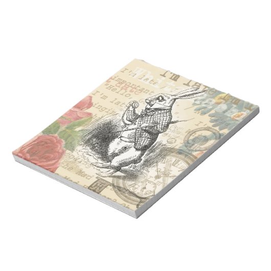 White Rabbit Alice in Wonderland Art Notitieblok (Gedraaid)