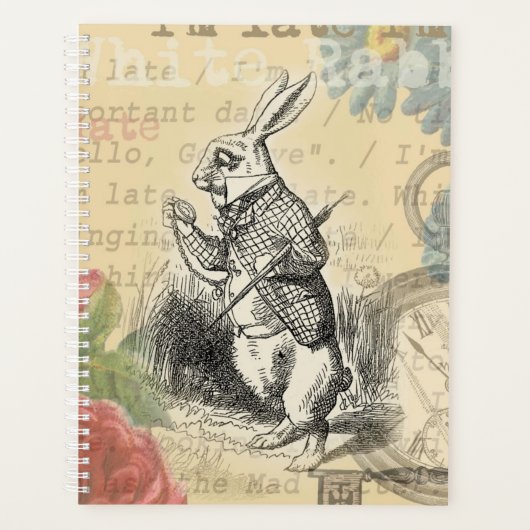 White Rabbit Alice in Wonderland Art Planner (Voorkant)