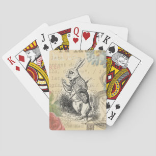 White Rabbit Alice in Wonderland Art Pokerkaarten