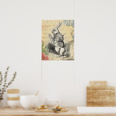 White Rabbit Alice in Wonderland Art Poster (Keuken)