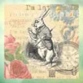 White Rabbit Alice in Wonderland Art Raamsticker (Vel 3)