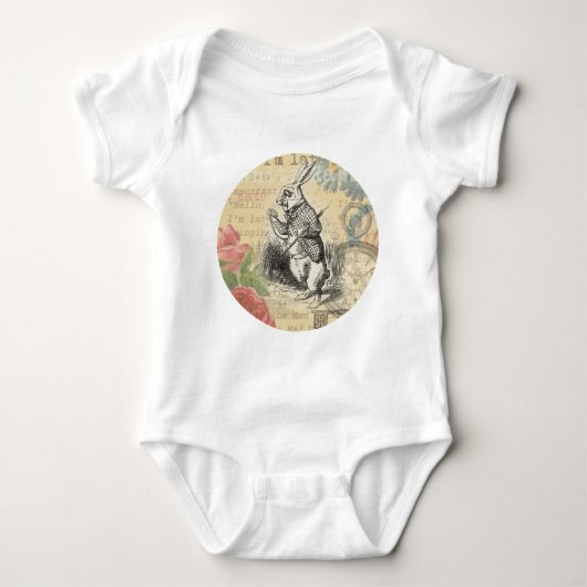 White Rabbit Alice in Wonderland Art Romper (Voorkant)