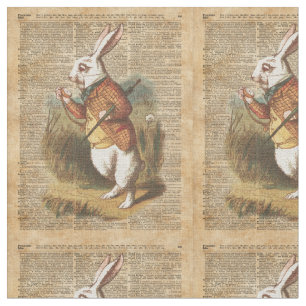 White Rabbit Alice in Wonderland  Art Stof