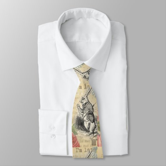 White Rabbit Alice in Wonderland Art Stropdas (Gebonden)