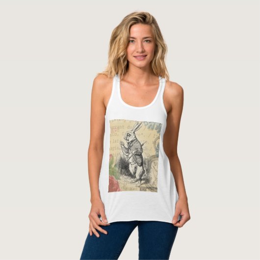 White Rabbit Alice in Wonderland Art Tanktop (Volledige Voorkant)
