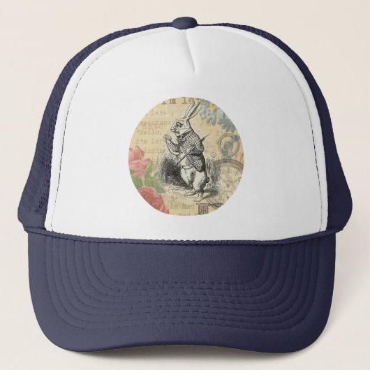 White Rabbit Alice in Wonderland Art Trucker Pet (Voorkant)