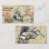 White Rabbit Alice in Wonderland Art Visitekaartje (Voorkant / Achterkant)