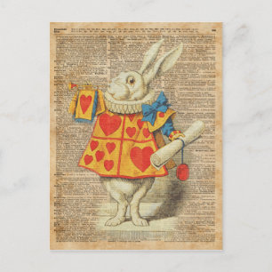 White Rabbit Alice in Wonderland  Artwork Briefkaart