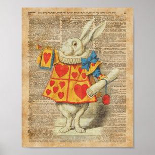 White Rabbit Alice in Wonderland  Artwork Poster