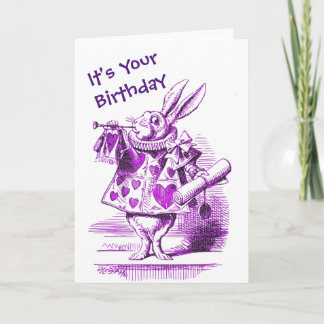 White Rabbit Alice in Wonderland Birthday Card Kaart