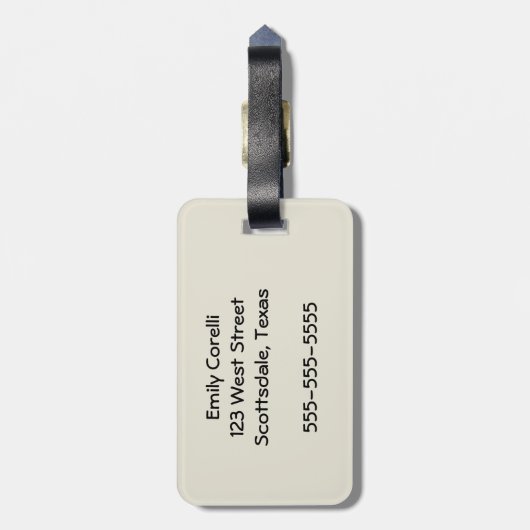 White Rabbit Alice in Wonderland Clocks Bagagelabel (Achterkant verticaal)