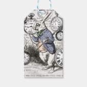 White Rabbit Alice in Wonderland Clocks Cadeaulabel (Voorkant)