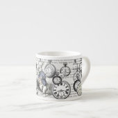 White Rabbit Alice in Wonderland Clocks Espresso Kop (Voorkant rechts)