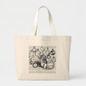 White Rabbit Alice in Wonderland Clocks Grote Tote Bag (Voorkant)