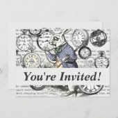 White Rabbit Alice in Wonderland Clocks Kaart (Voorkant / Achterkant)