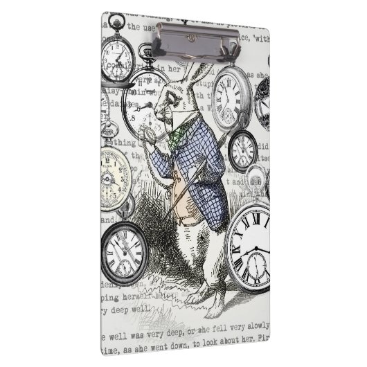 White Rabbit Alice in Wonderland Clocks Klembord (Rechts)